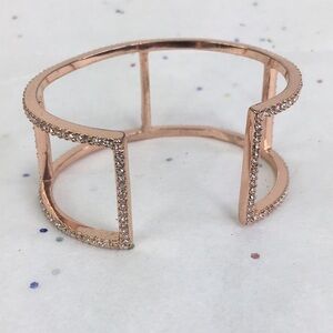 BCBG Max Azria rose gold cuff crystal bracelet